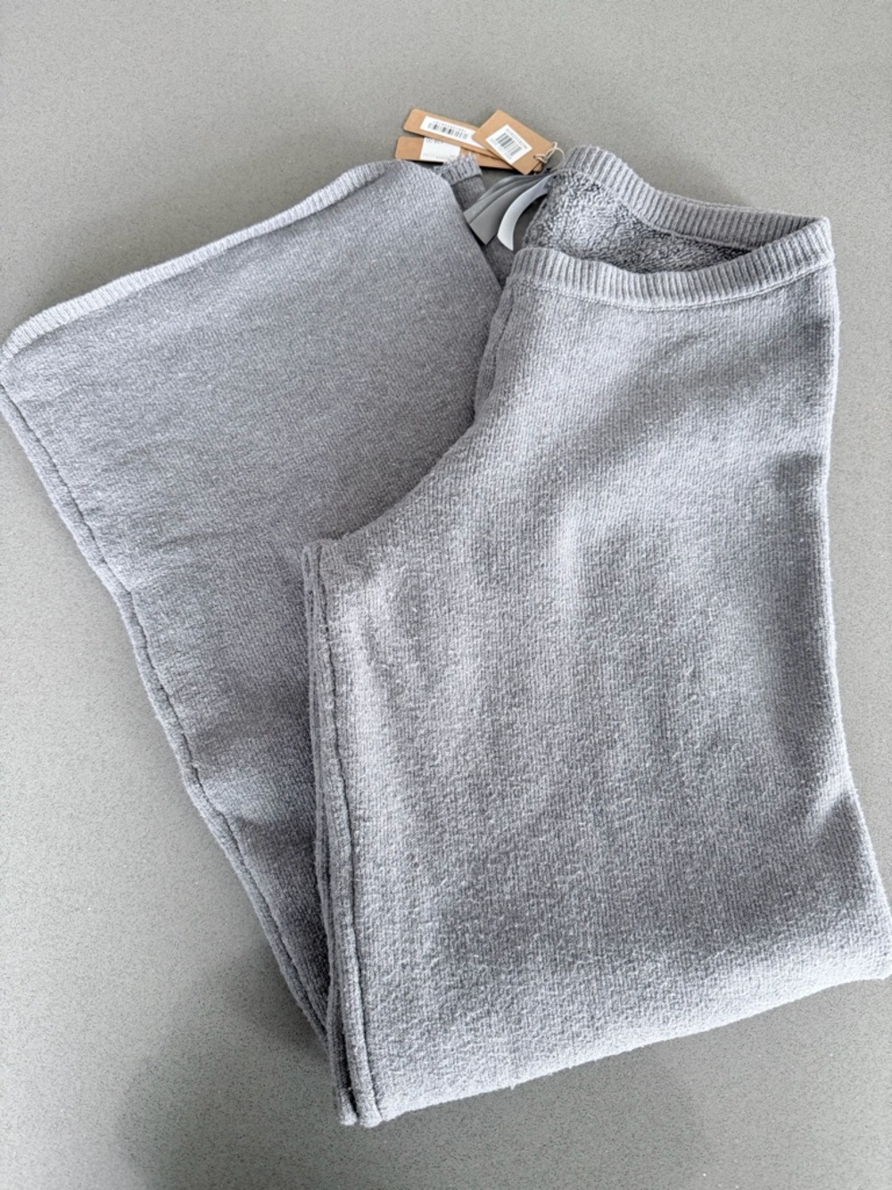 SKIMS Gray Wide-Leg Knit Track Pants - Picture 4 of 5
